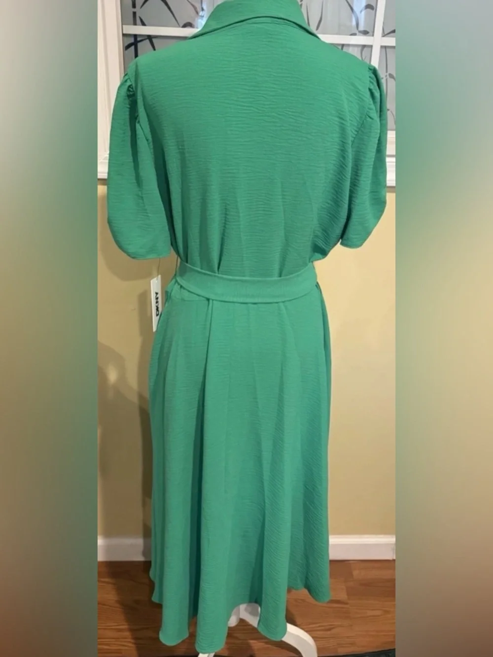 DKNY Green Belted V-Neck Women's Dress Size 16 - Picture 4 of 8